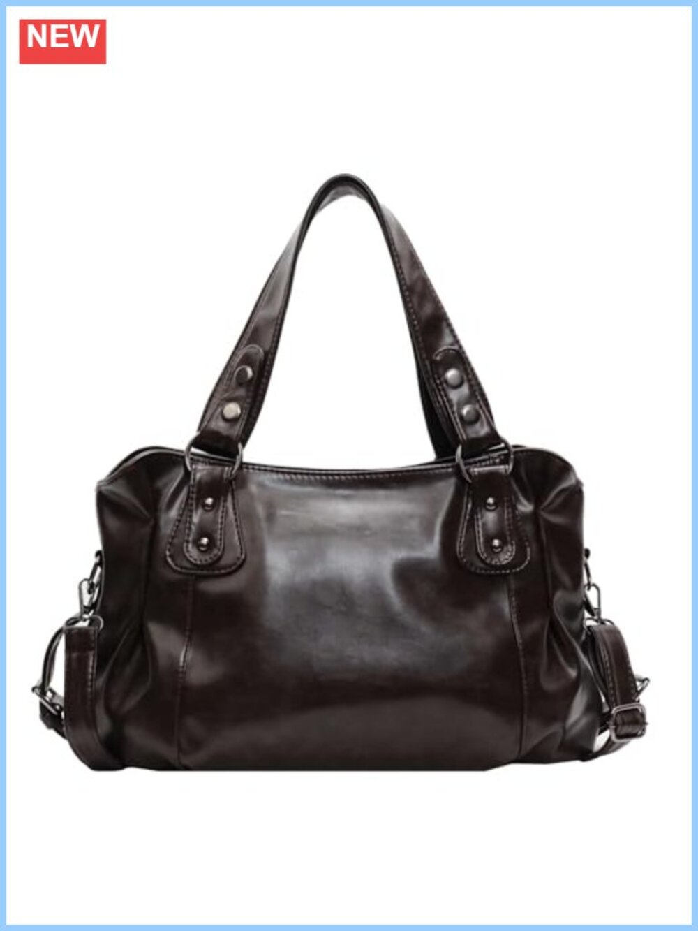 Vintage Faux Leather Hobo Shoulder Bag Large Capacity Crossbody Tote